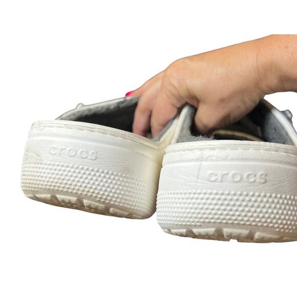 Crocs Baya Platform Sandal Unisex Women's 9 Men's 7 White Gray Slides - Picture 8 of 10